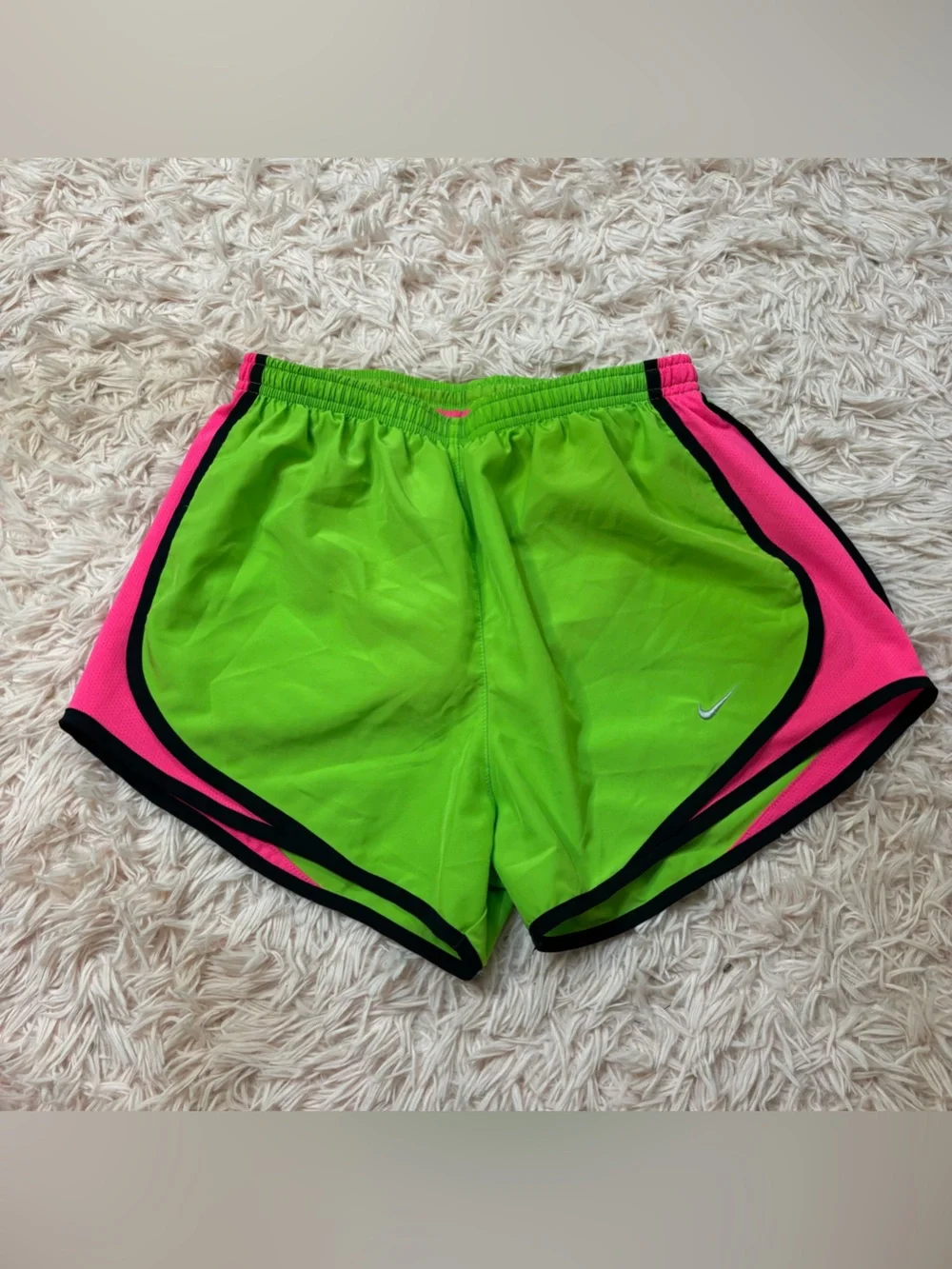 Nike Women’s Neon Green and Hot Pink Athletic Shorts